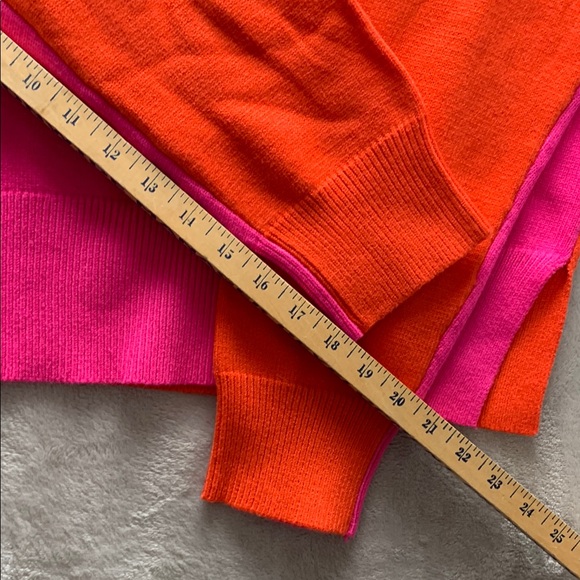 SIX/FIFTY 650 SIX FIFTY | LARGE WOMEN'S 2 TONE SWEATER | PINK ORANGE - Picture 3 of 10